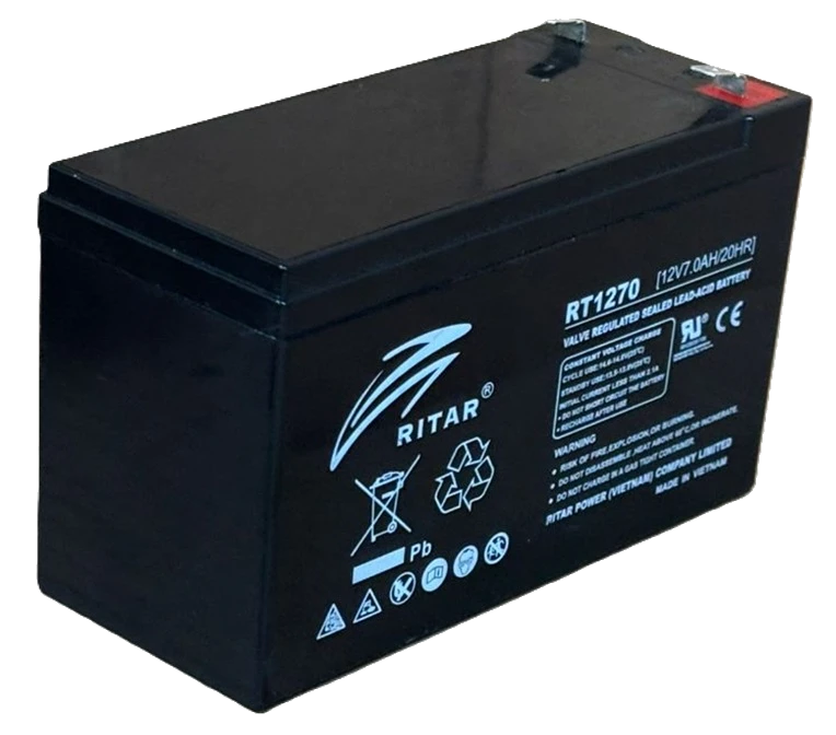 Bateria 12v 7A lateral marca Febase Baterias